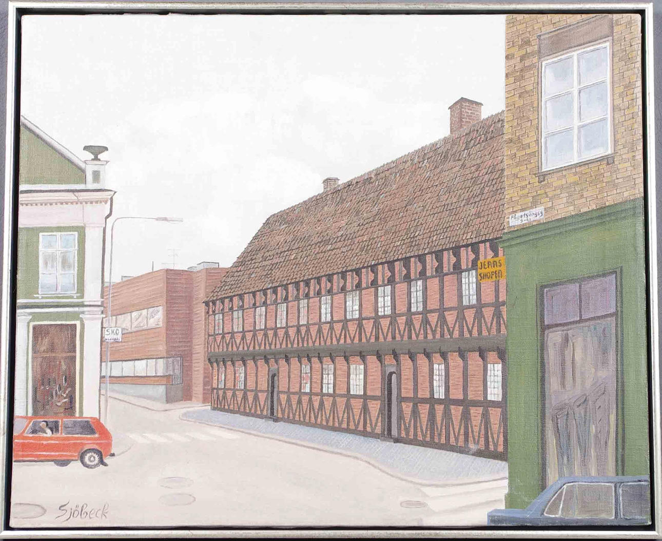 SJÖBECK. Jakob Hansens Hus Helsingborg, olja på duk.