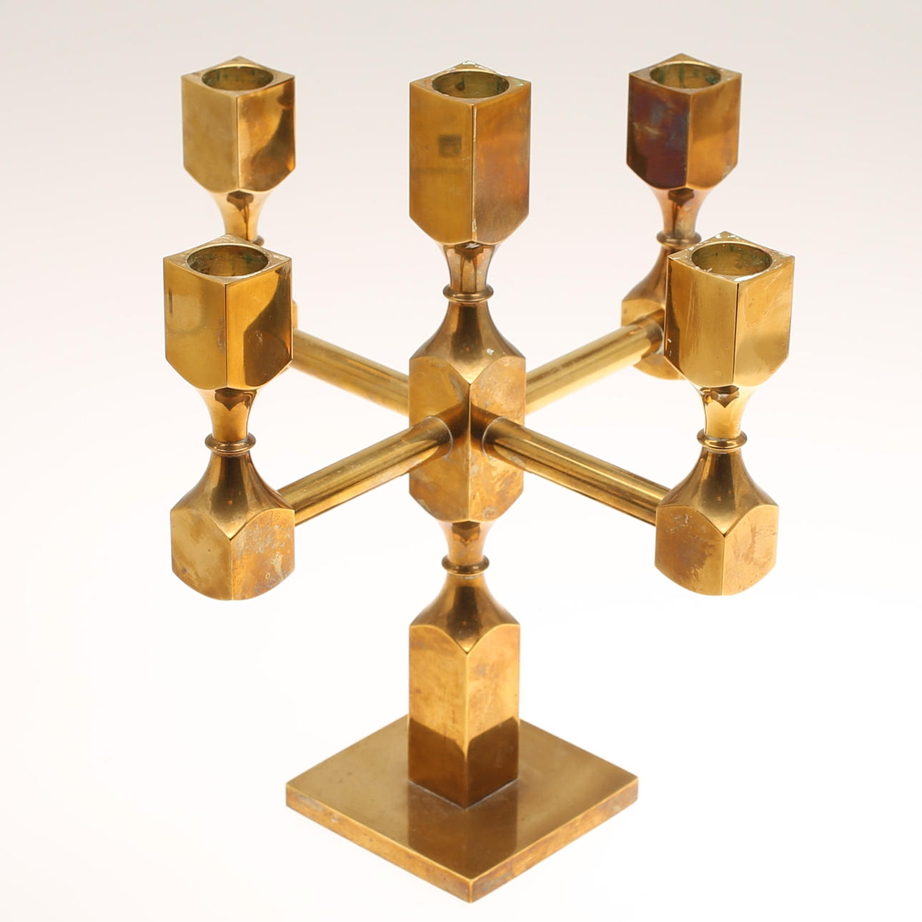 CANDELABER, brass, metal craft Gusum.