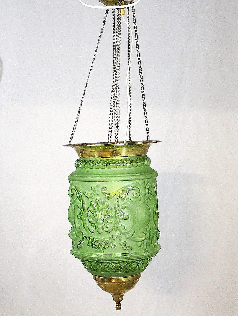 MONDLICHTLAMPE, Glas, Messing.