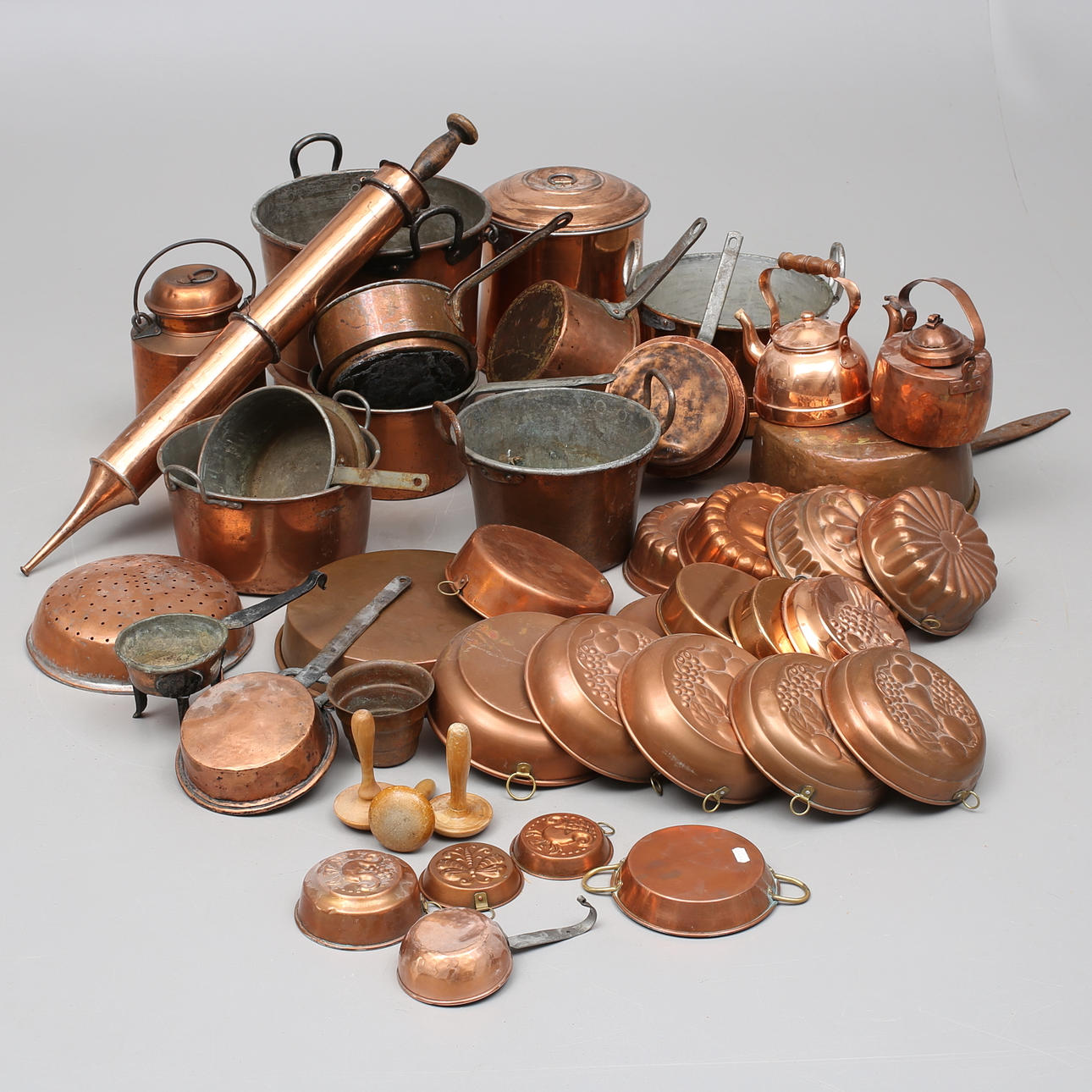 COPPER OBJECTS, large A Collection.