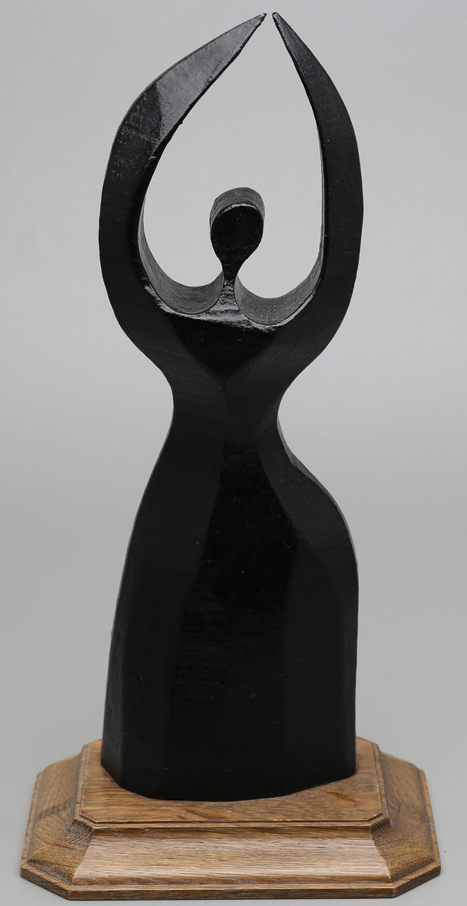 GUNNAR KANEVAD Skulptur, gjutjärn, daterad 1976.