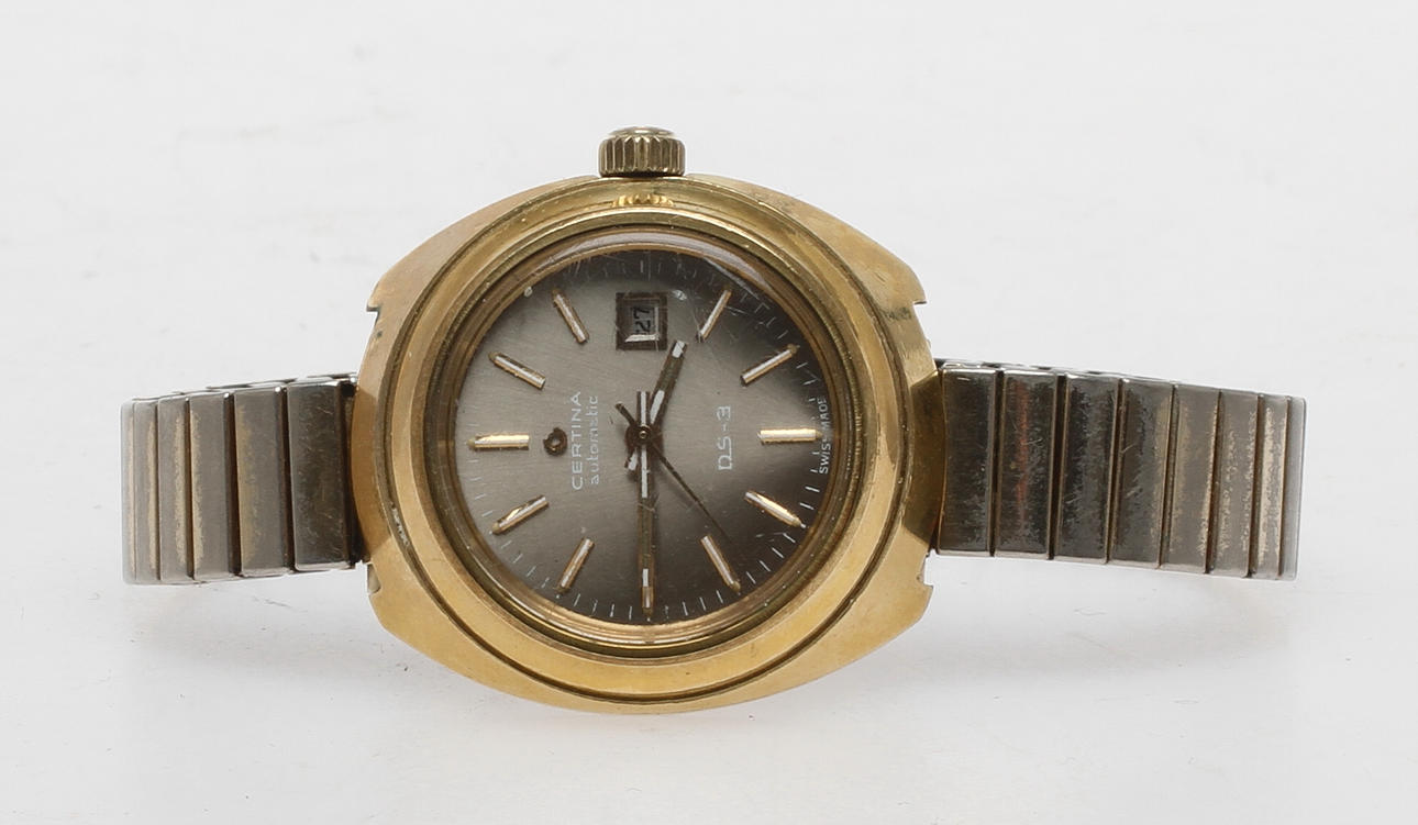 DAMARMBANDSUR, Certina Automatic DS-3, gulddoublé.