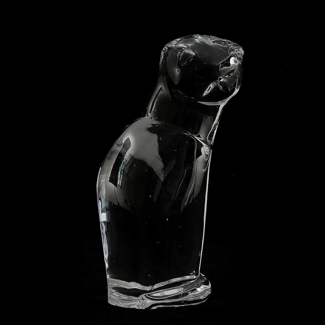 FIGURIN, glas, Katt, Orrefors.