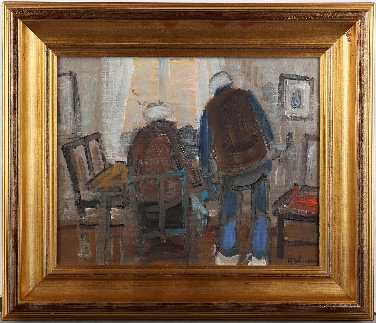ÅKE WICKSTRÖM. Interiör, olja på duk, signerad.
