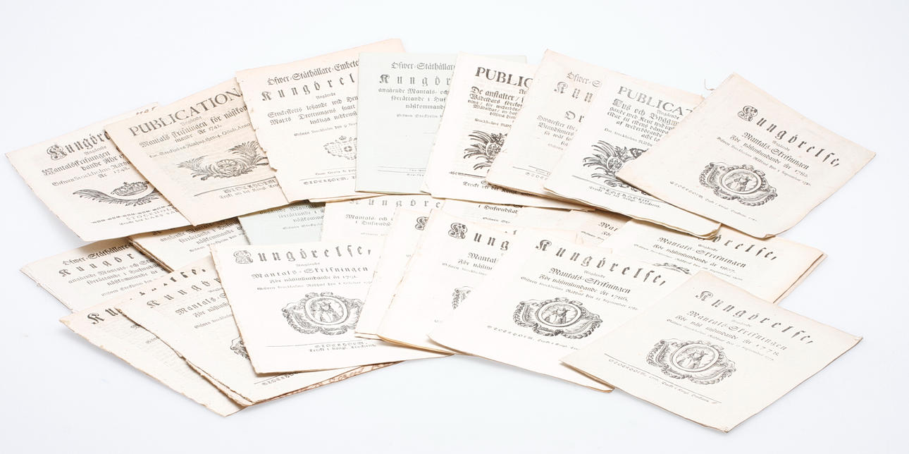 PUBLICATIONER, 33 st, 1700-1800-tal.