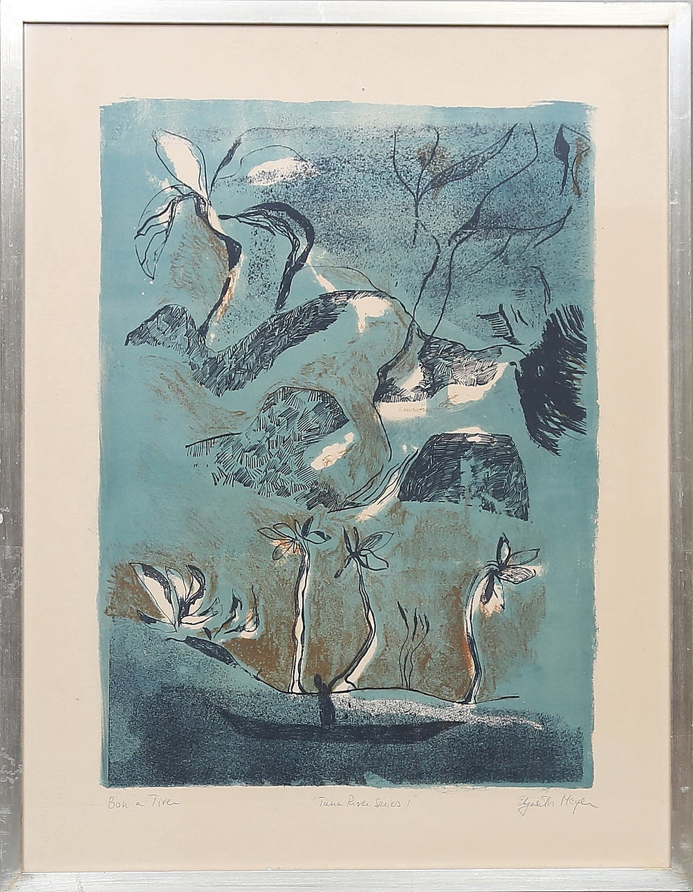 ELIZABETH MEYER. "Bon a Tiver". Color lithograph, signed.