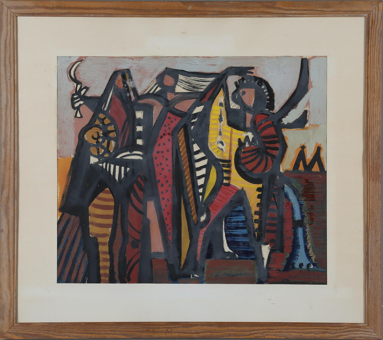 GUNNAR JOHNSSON. olie på papir, signeret.