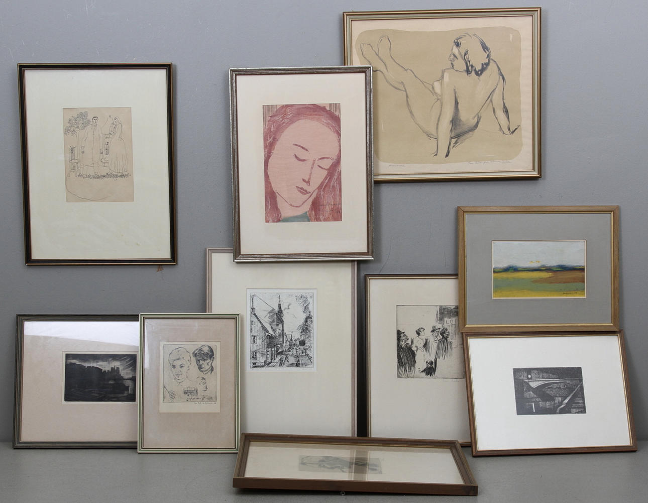 PARTI ÖSTGÖTAKONSTNÄRER m.fl, 10 st. Mestadels grafik.