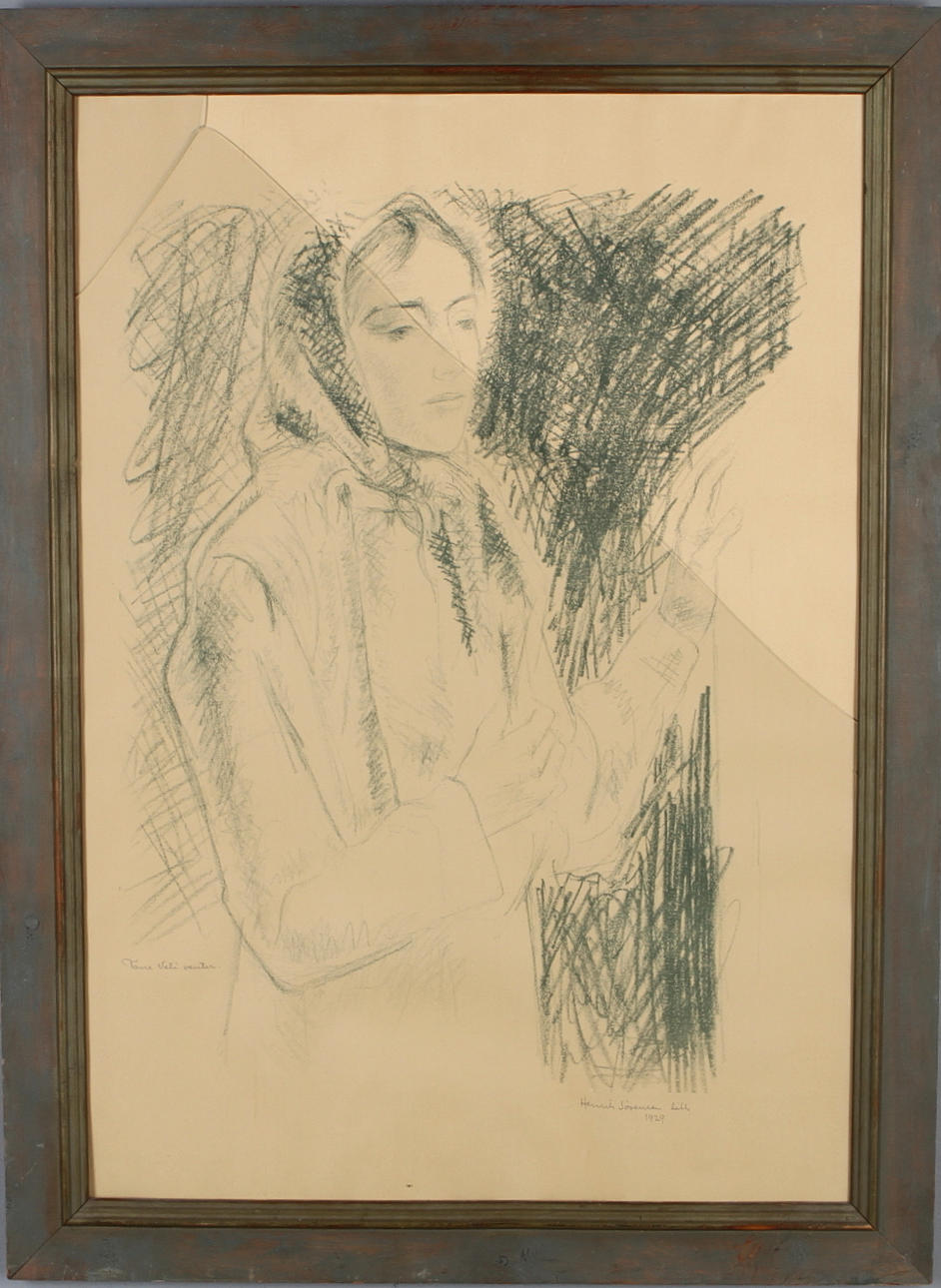 HENRIK SØRENSEN. Kvinnostudie, litografi, signerad och daterad 1929.