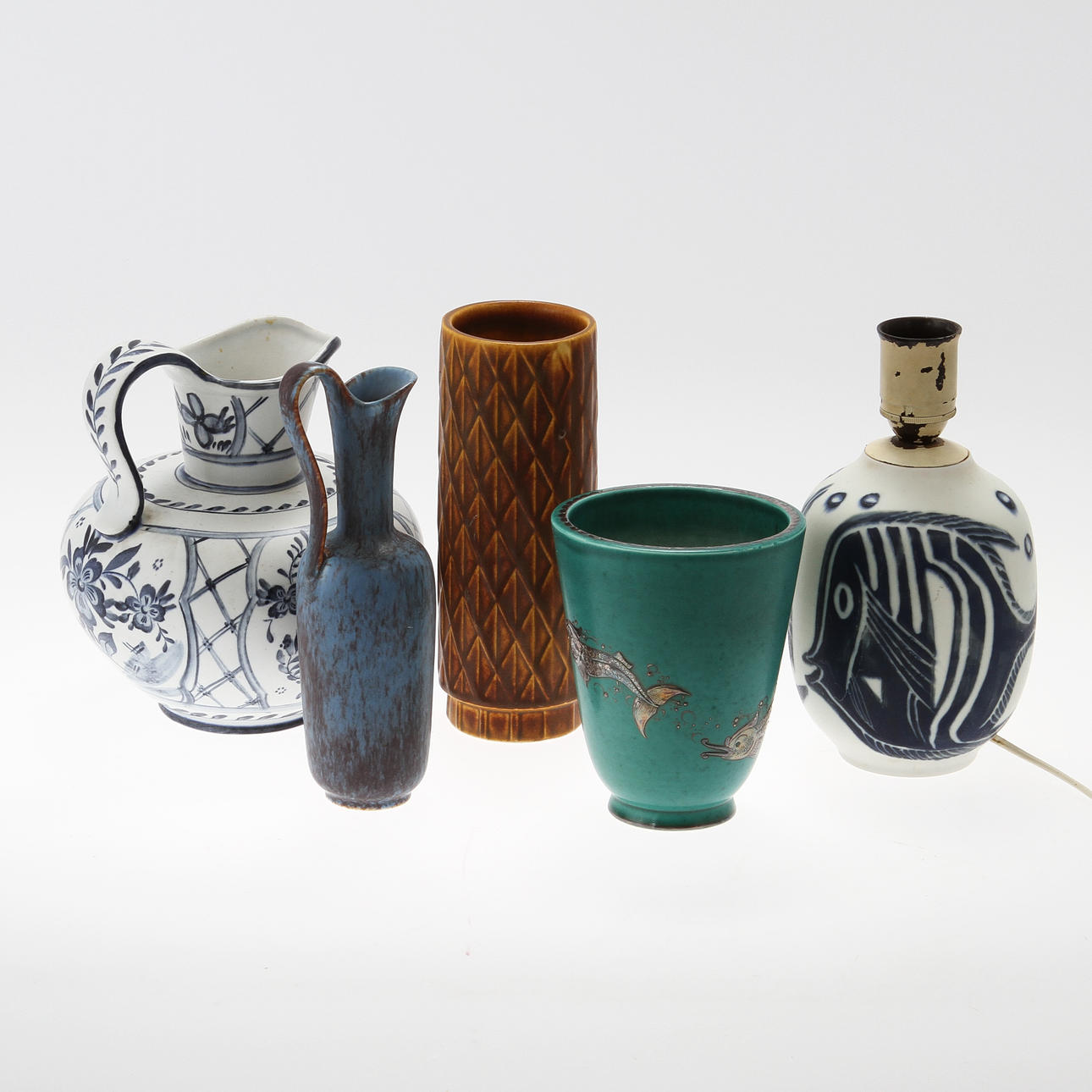 PARTI PORSLIN, 5 delar, Wilhelm Kåge, Gunnar Nylund, Carl Harry Stålhane, Rörstrand.