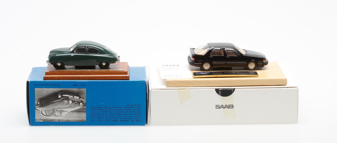 LEKSAKSBILAR, 2 st, Somerville, England, SAAB 9000 Turbo 16 samt 92.