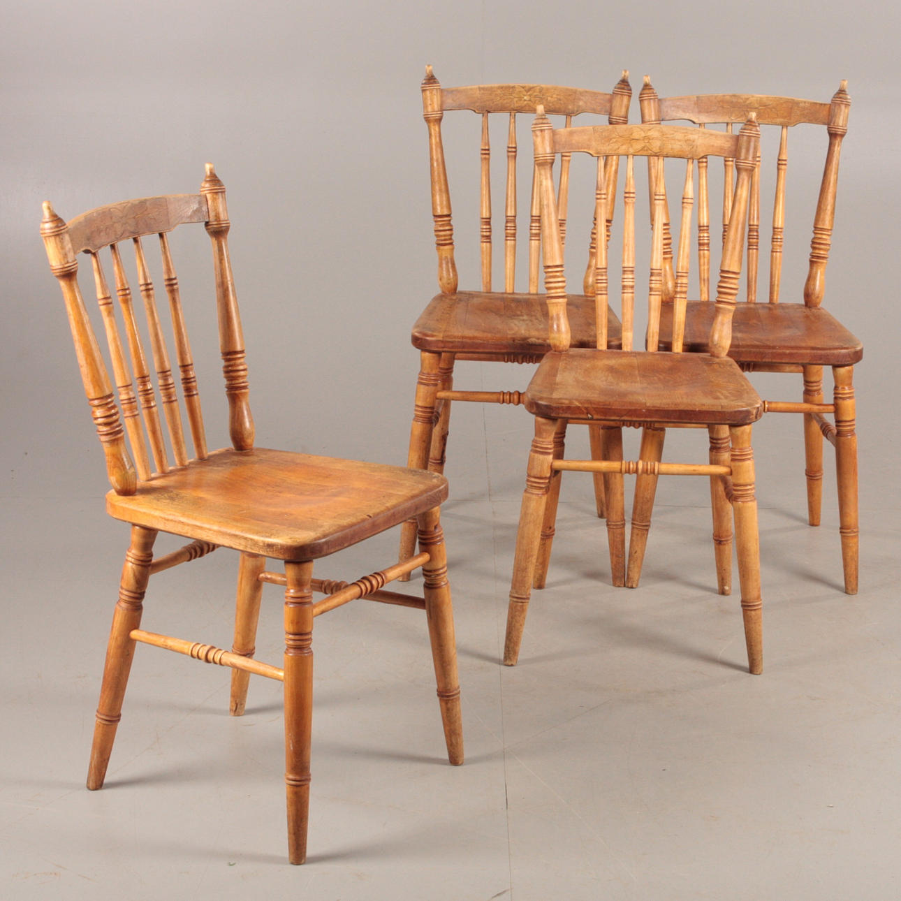 CANN CHAIRS, 4 pcs, late 1900s.