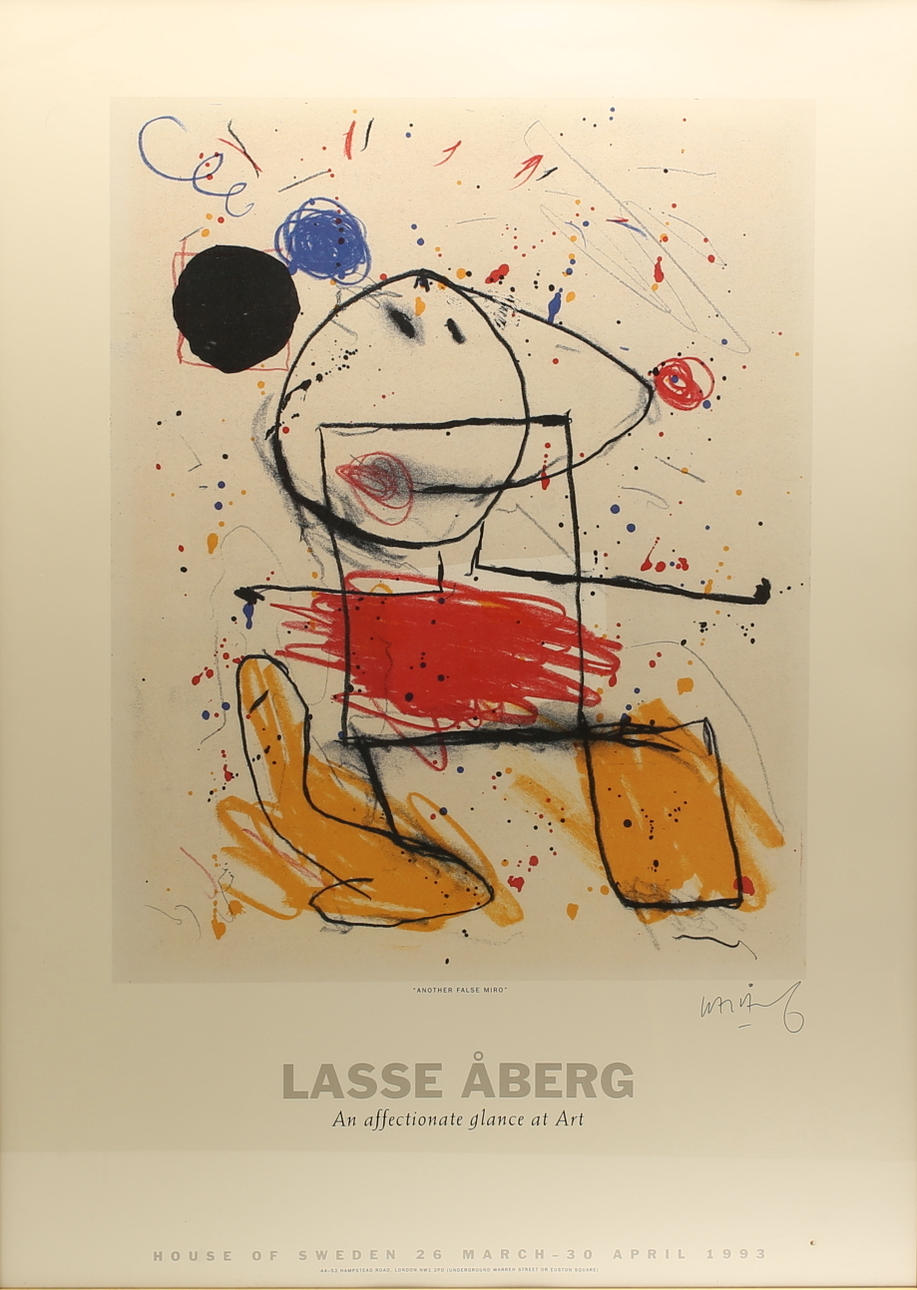 LASSE ÅBERG. Exhibition poster, "Another false Miro".