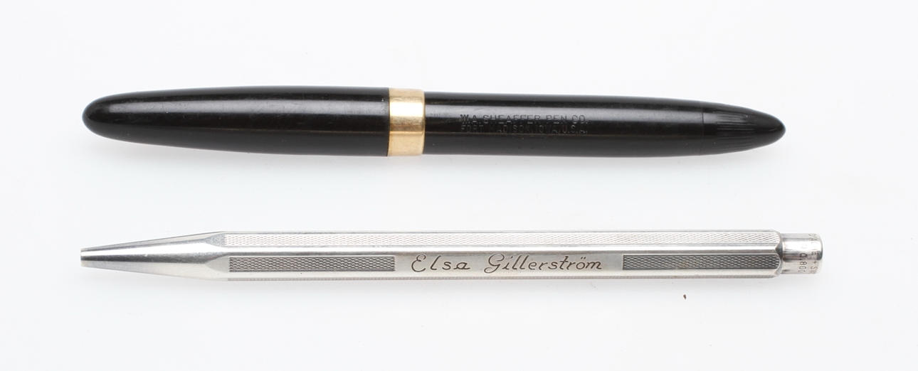 PENNNOR, 2 st, RESERVOARPENNA, Sheaffer, USA och SILVERPENNA, Caran Dáche, Schweiz.