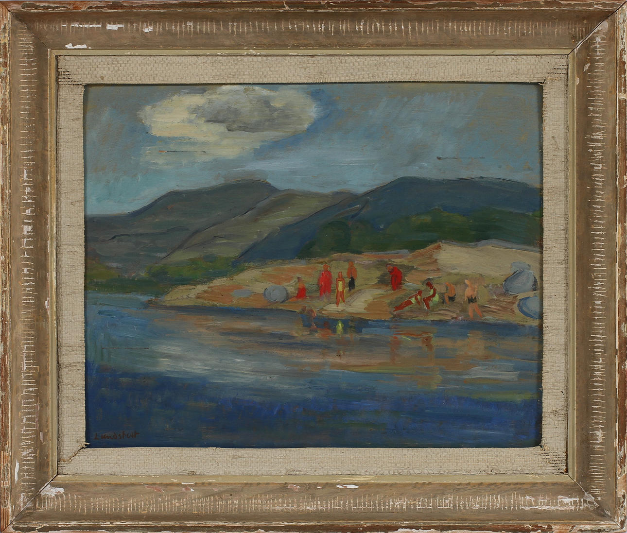 KRISTIAN LUNDSTEDT. Olja på pannå, signerad.