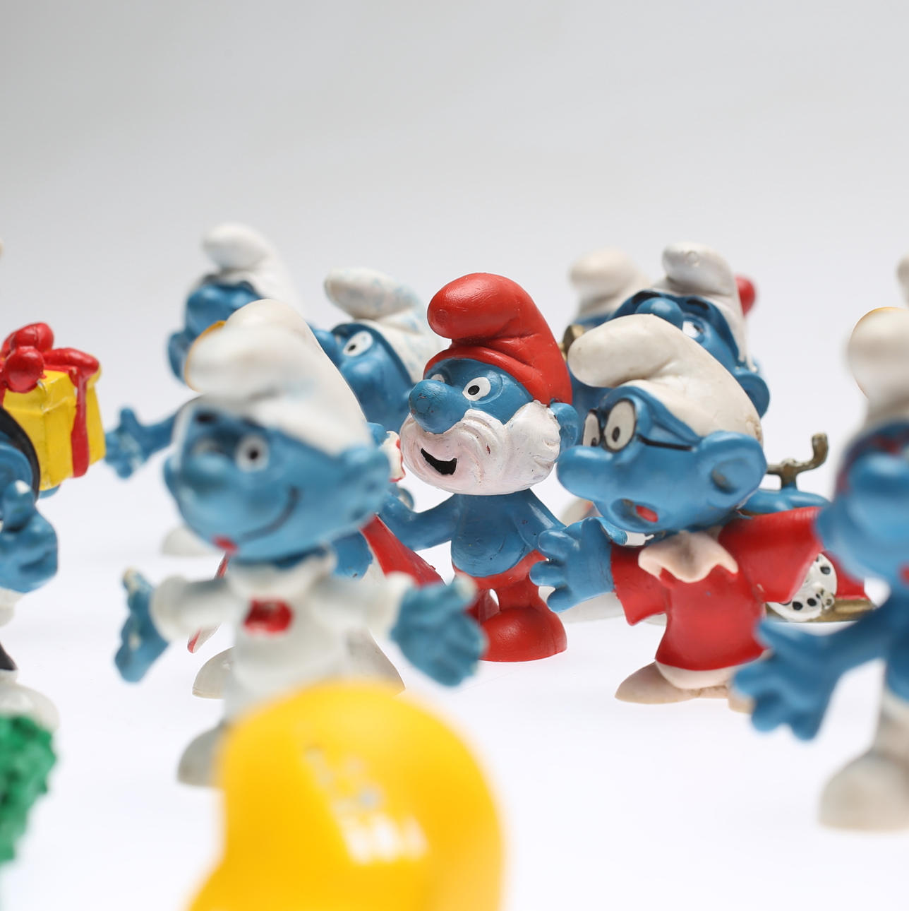 SMURFAR SAMT HUS, 34 delar, Peyo, Bully, Schleich.