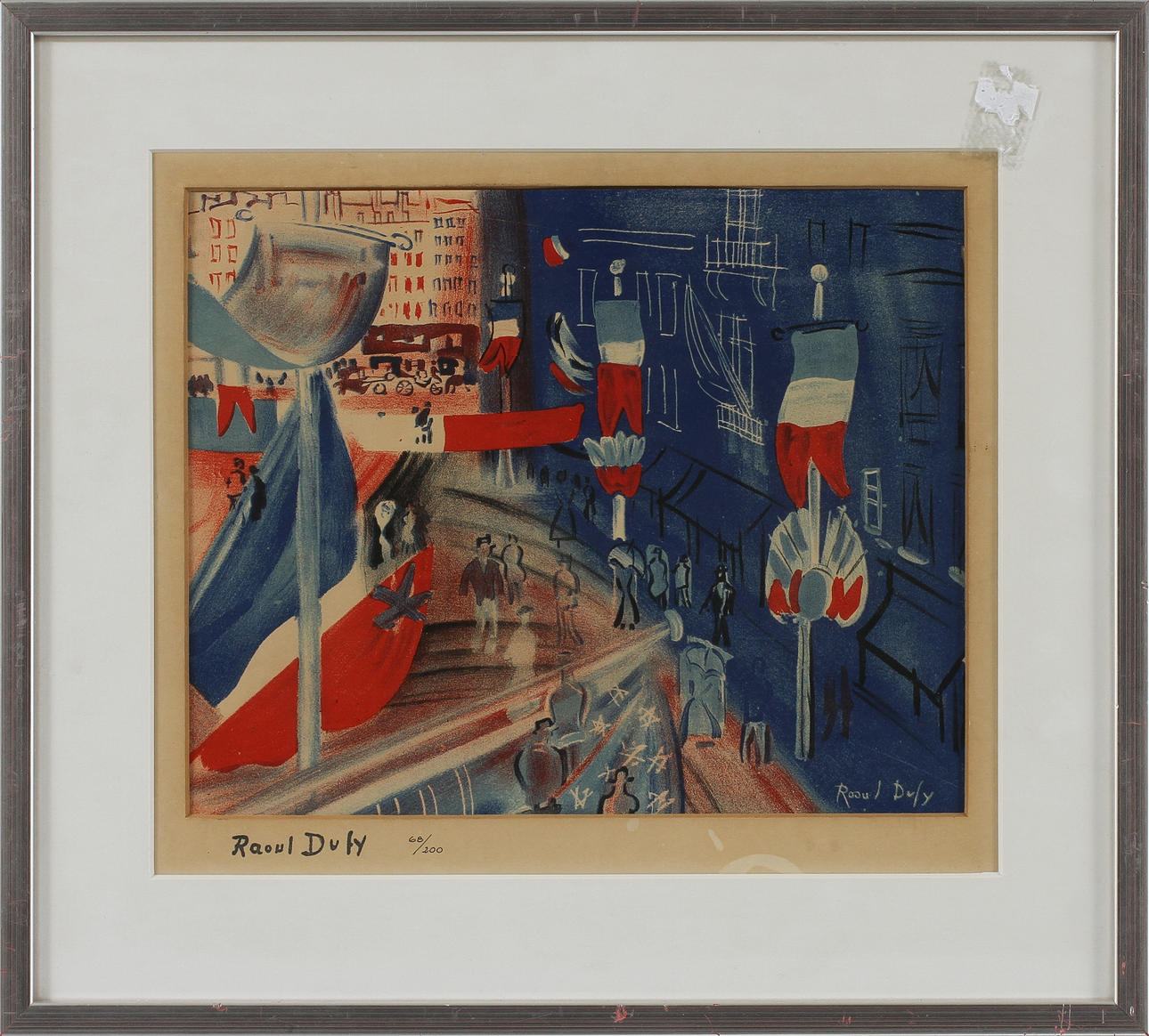 RAOUL DUFY. EFTER. Färglitografi, numrerad 68/200.