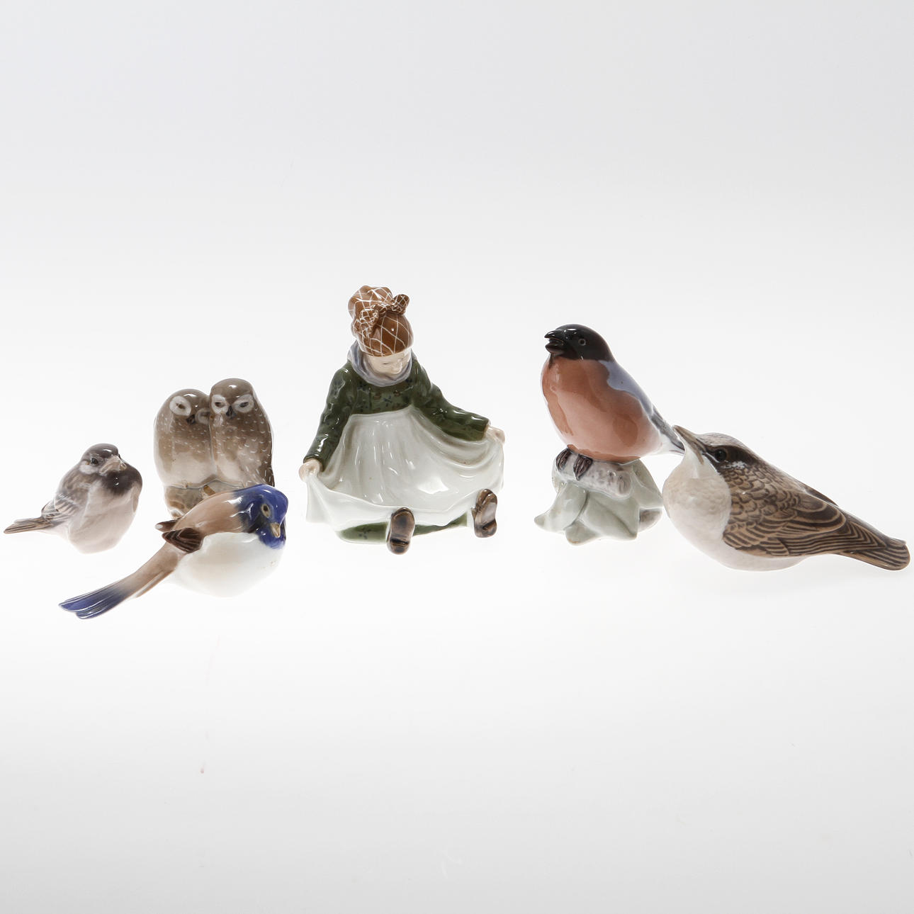 FIGURINER, 6 st, Royal Copenhagen samt Bing & Gröndahl.