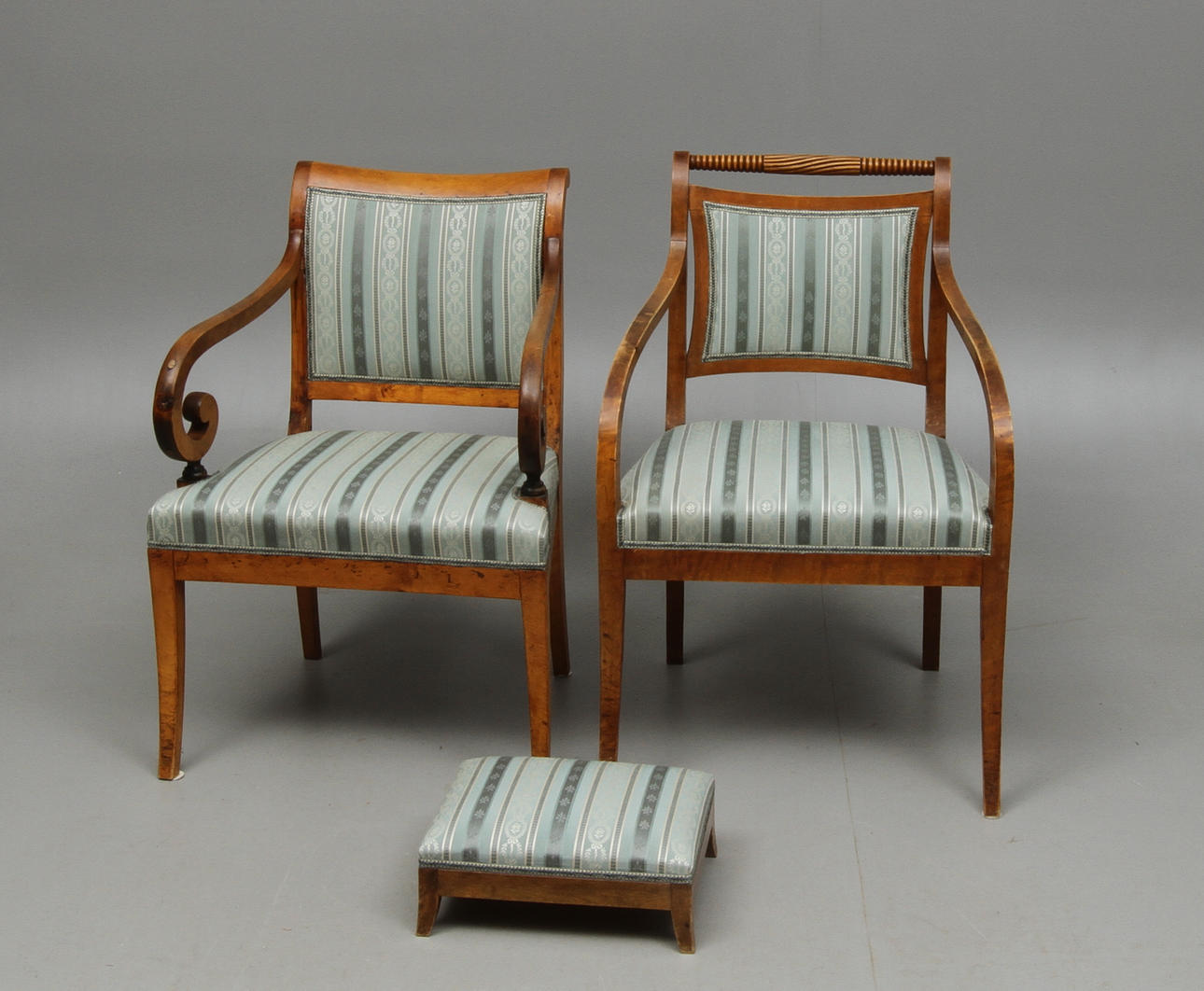 KARMSTOLAR, 2 st, PALL, empire och empirestil, 18 & 1900-tal.