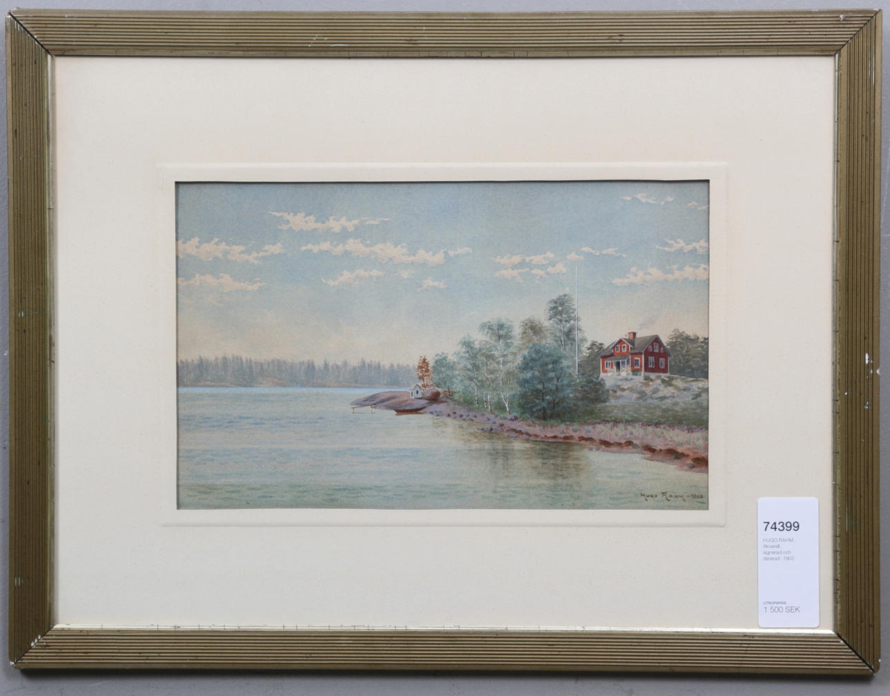 HUGO RAHM. Akvarell, signerad och daterad -1902.