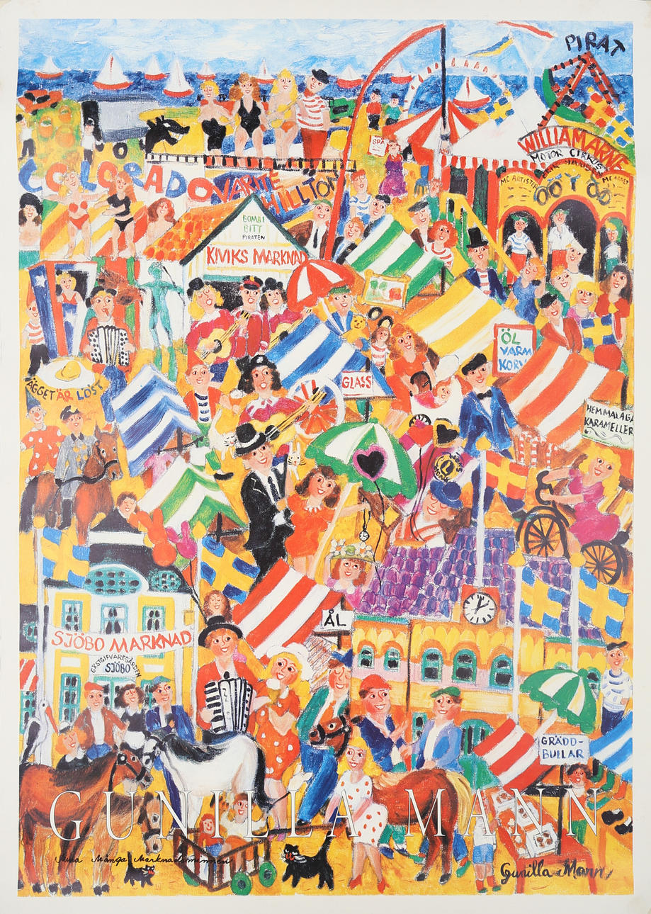 GUNILLA MANN. plakat, "Sjöbo marked".