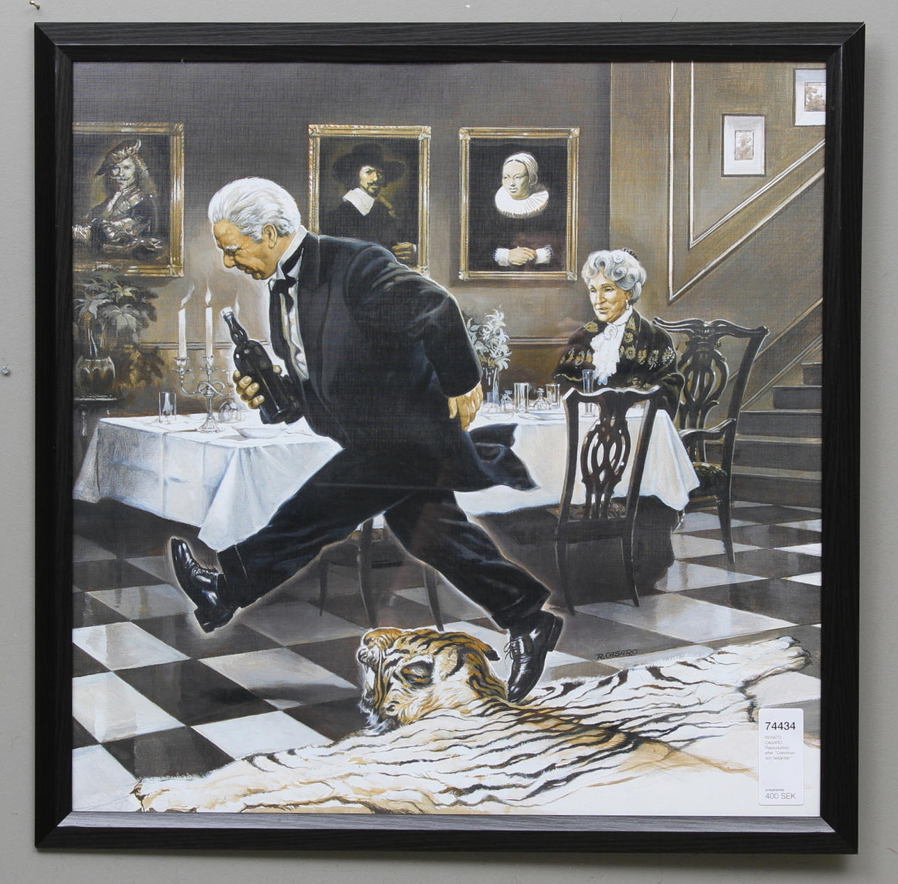 RENATO CASARO. Reproduktion efter. "Grevinnan och betjänten".