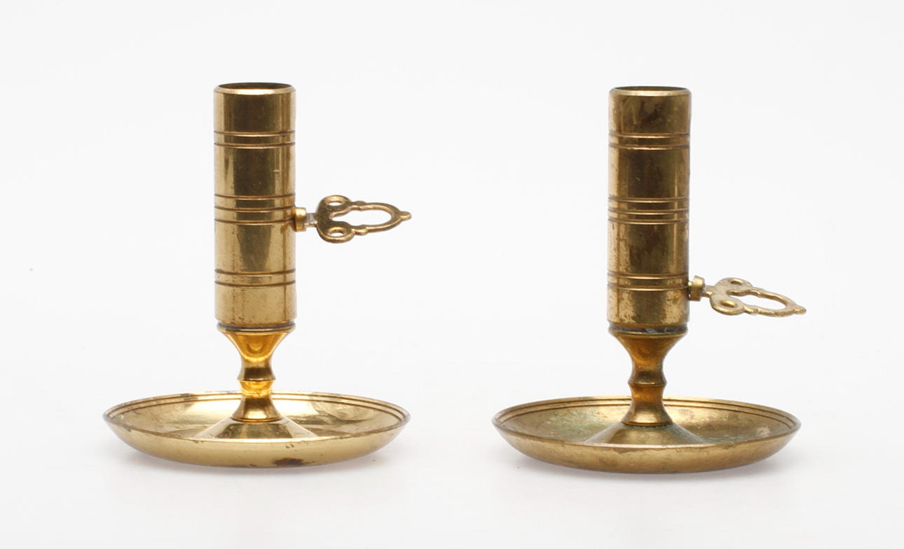 NATTLJUSSTAKAR, 1 par, mässing, Karlshamn mitab.