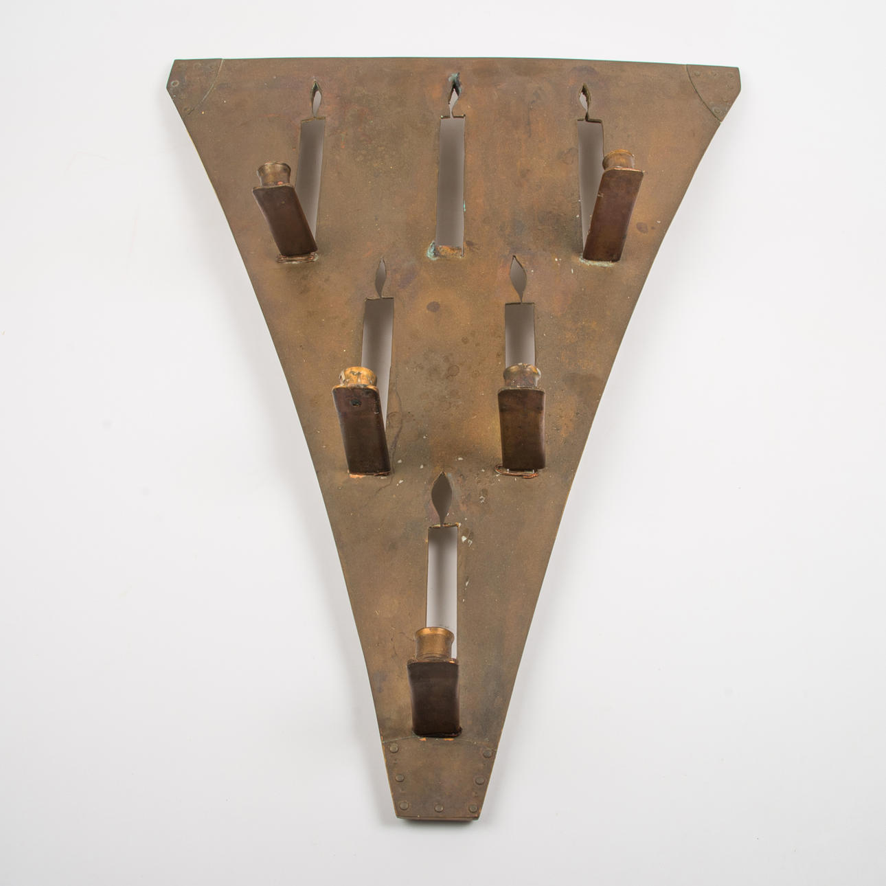 VÄGGLJUSSTAKE, koppar, tidigt 1900-tal.