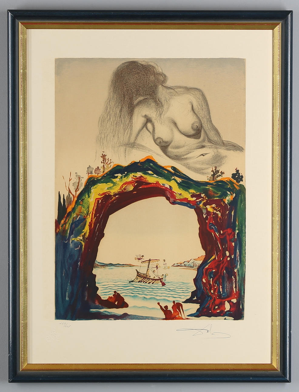 SALVADOR DALÍ. Lithograph, numbered 152/195, signed.