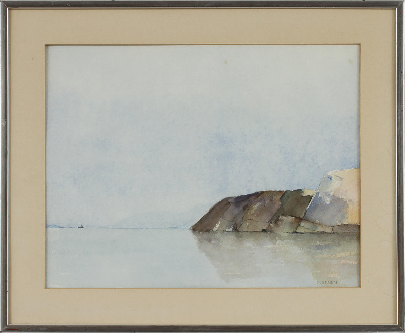 NILS ESSEN. akvarell, sign.