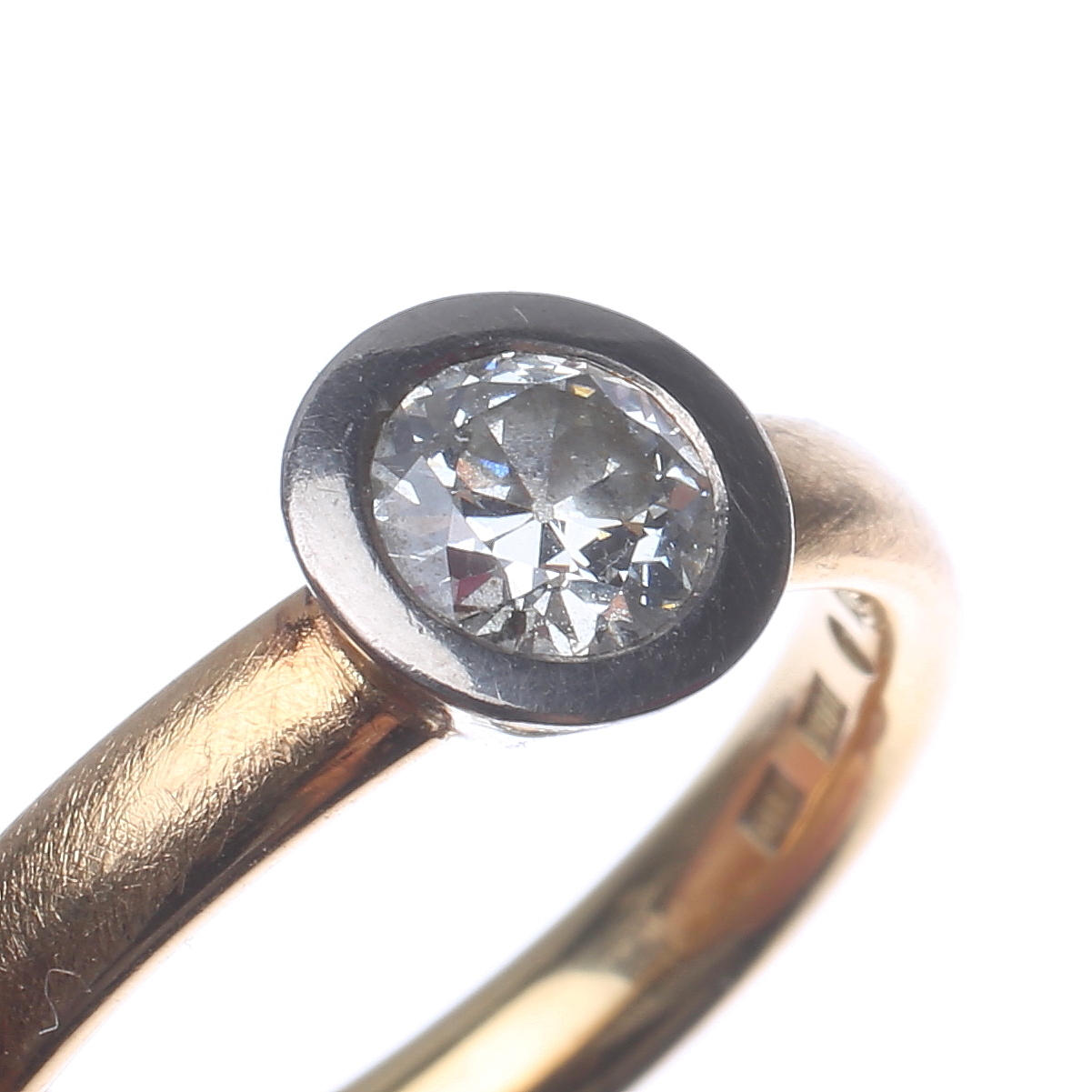 PETER DE WIT. RING, 18k guld med diamant, Sandström, Linköping vikt ca 5,4 gram.