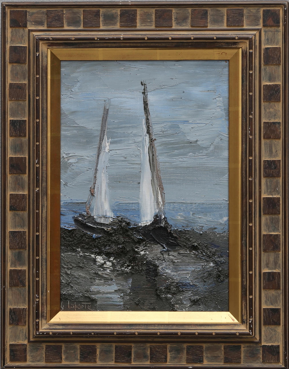 GEORGES LAPORTE, "Breton", oil on canvas.