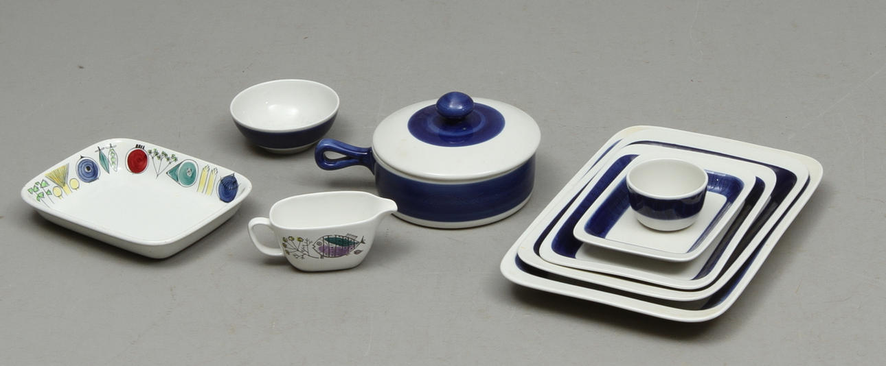PARTI PORSLIN, 9 delar, "Koka", "Petri" samt "Picknick", Rörstrand.