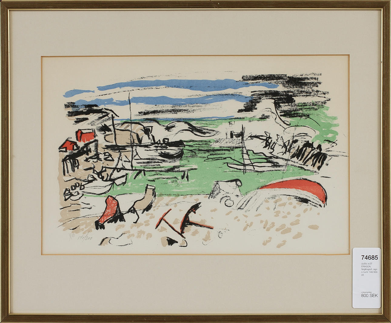SVEN X:ET ERIXSON. färglitografi, sign o numr 140/300.