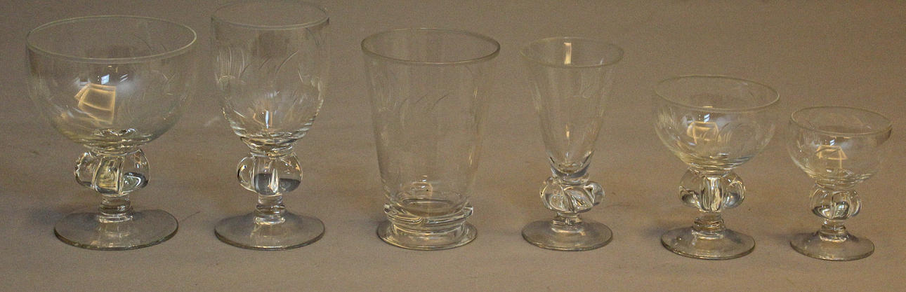 GLASSERVISDELAR, 54 delar, Kristallfabriken Skandia.