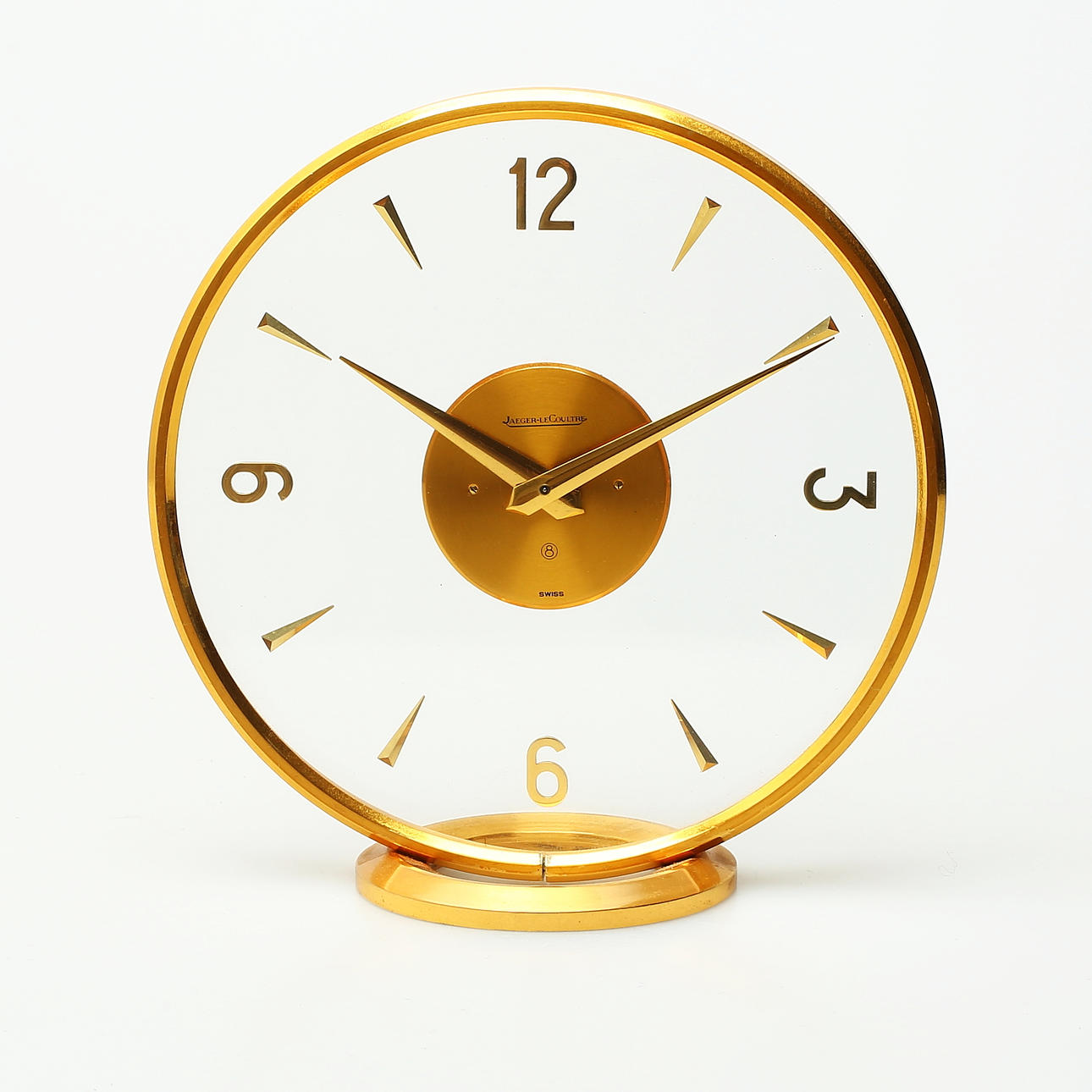 JAEGER LE COULTRE, table clock, brass and plastic, numbered 334.