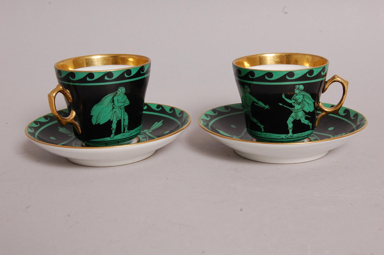 KOPPAR, 1 par, Empire, 1800-tal, proveniens Krapperups slott.