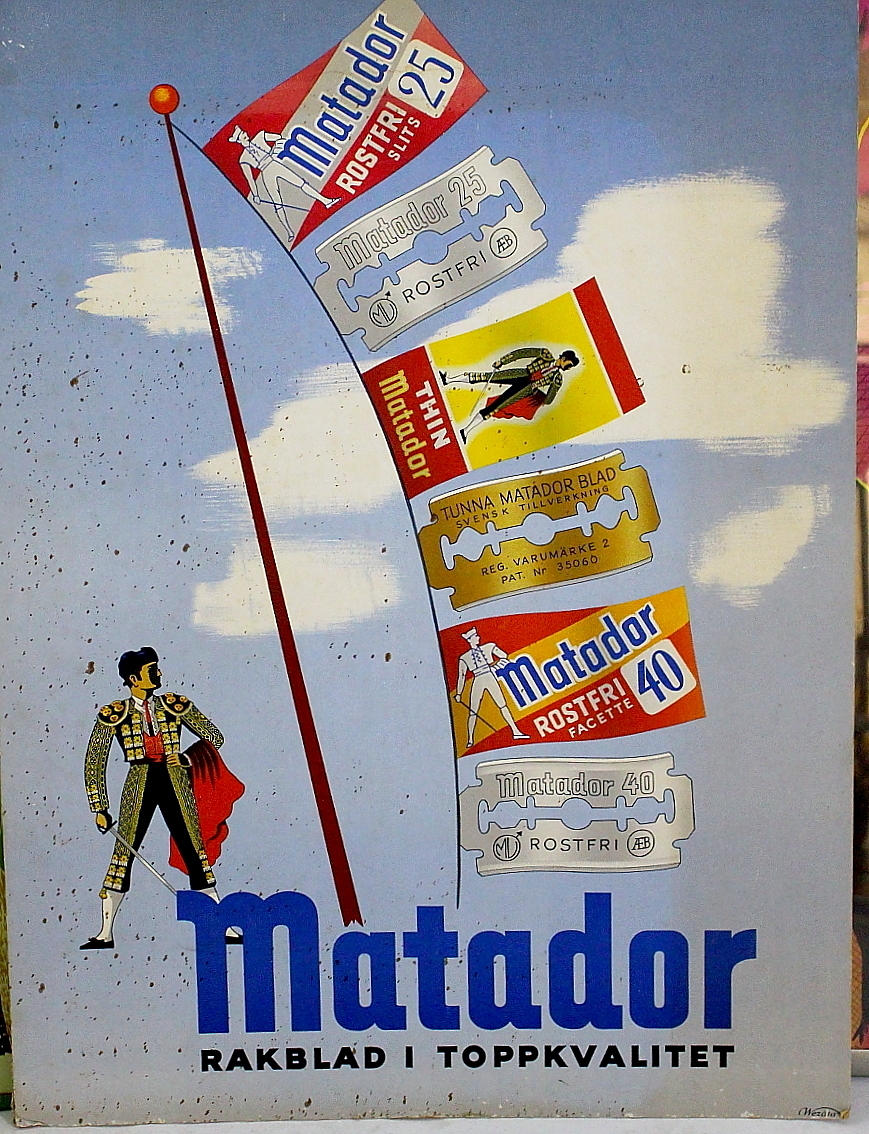 WERBESCHILD, Rasierklinge "Matador".