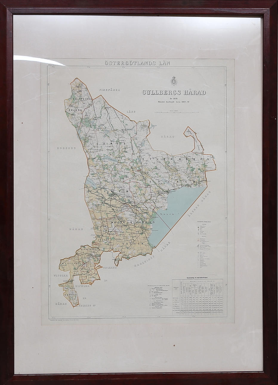 MAP, Östergötland county, Gullberg district in 1878.