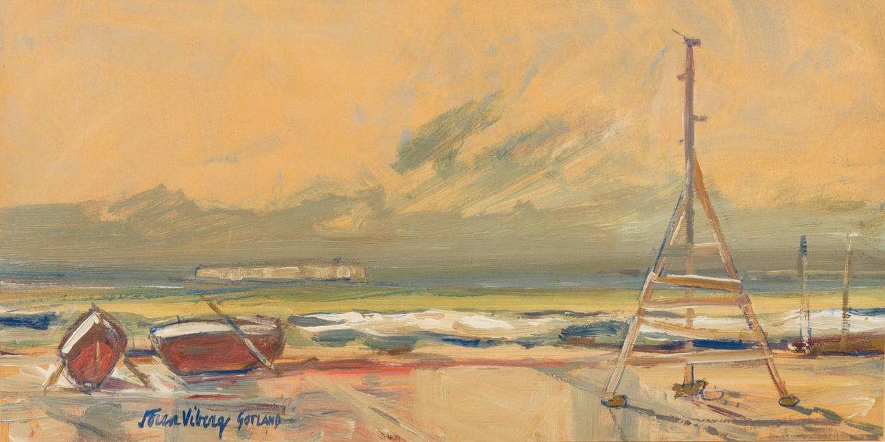SÖREN VIBERG. "Gotland", oil on Board, signed.