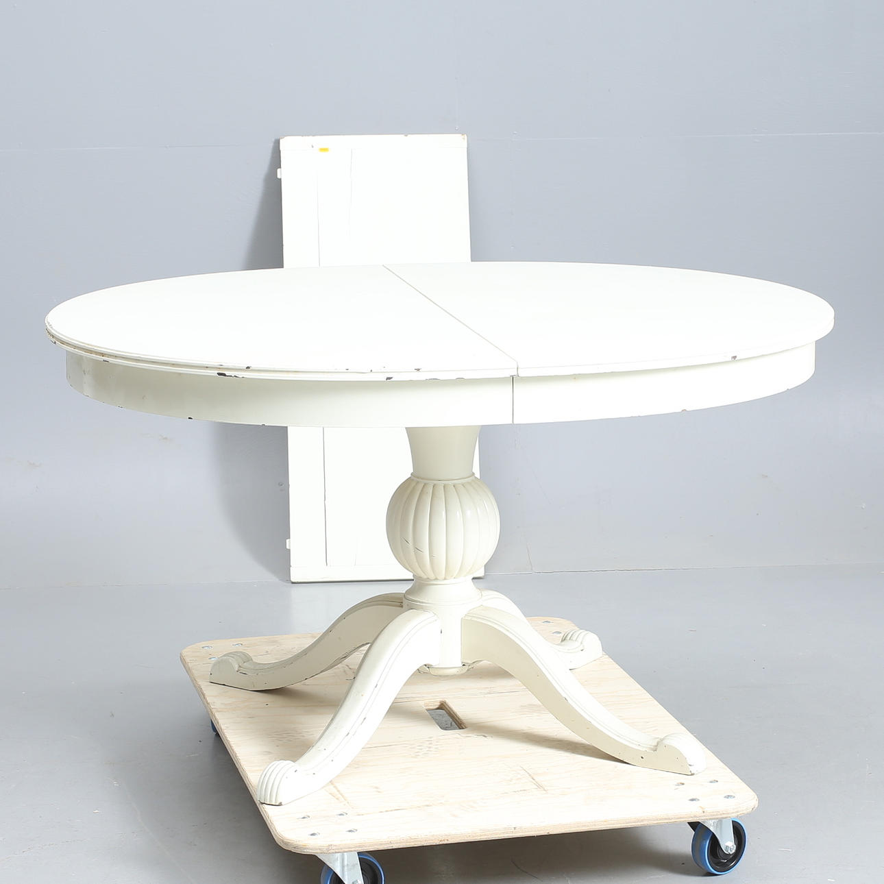TABLE, plinth, dining room table, one insert.