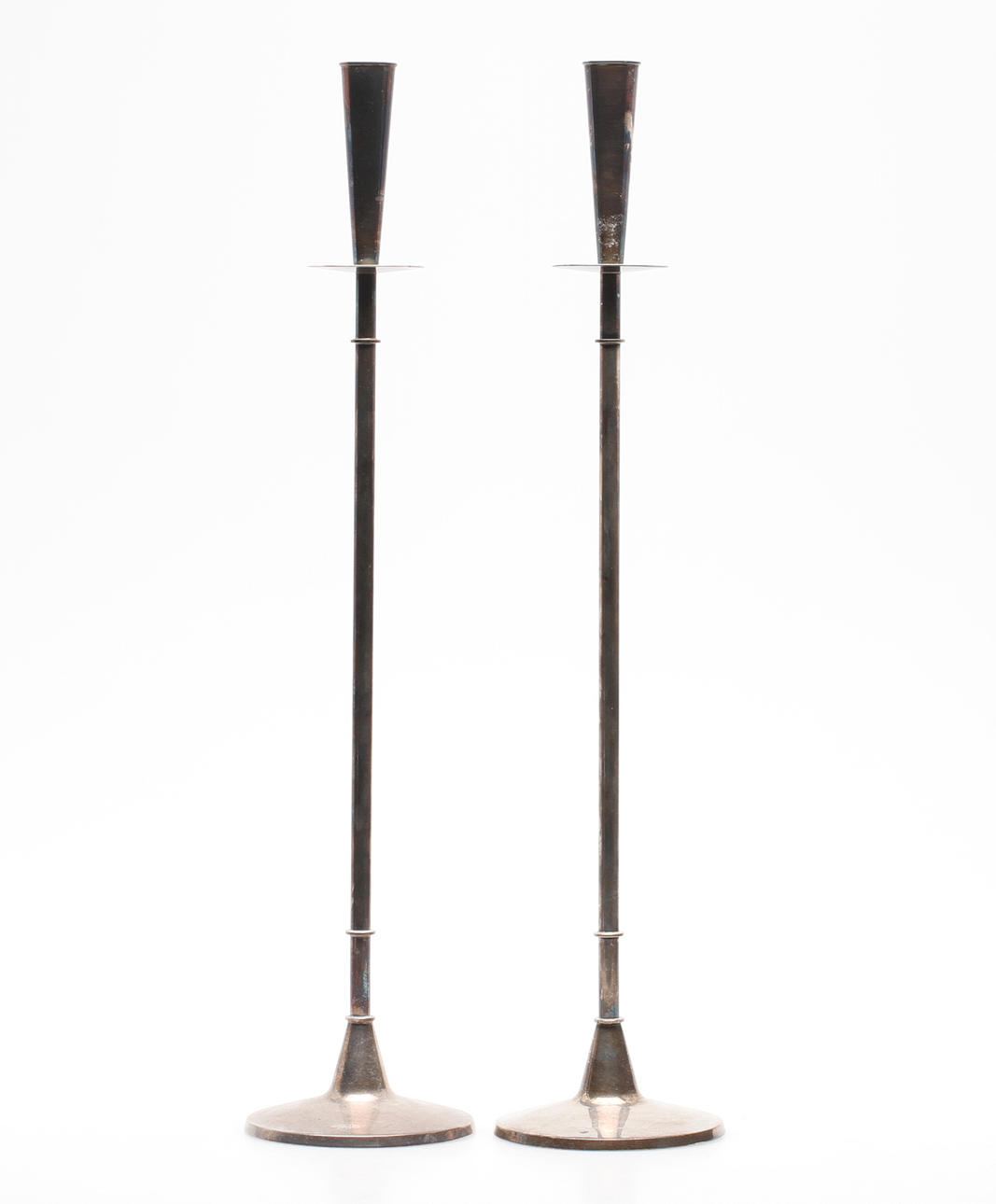 LJUSSTAKAR, ett par, silver, Tore Eldh, K&EC, Göteborg 1962.