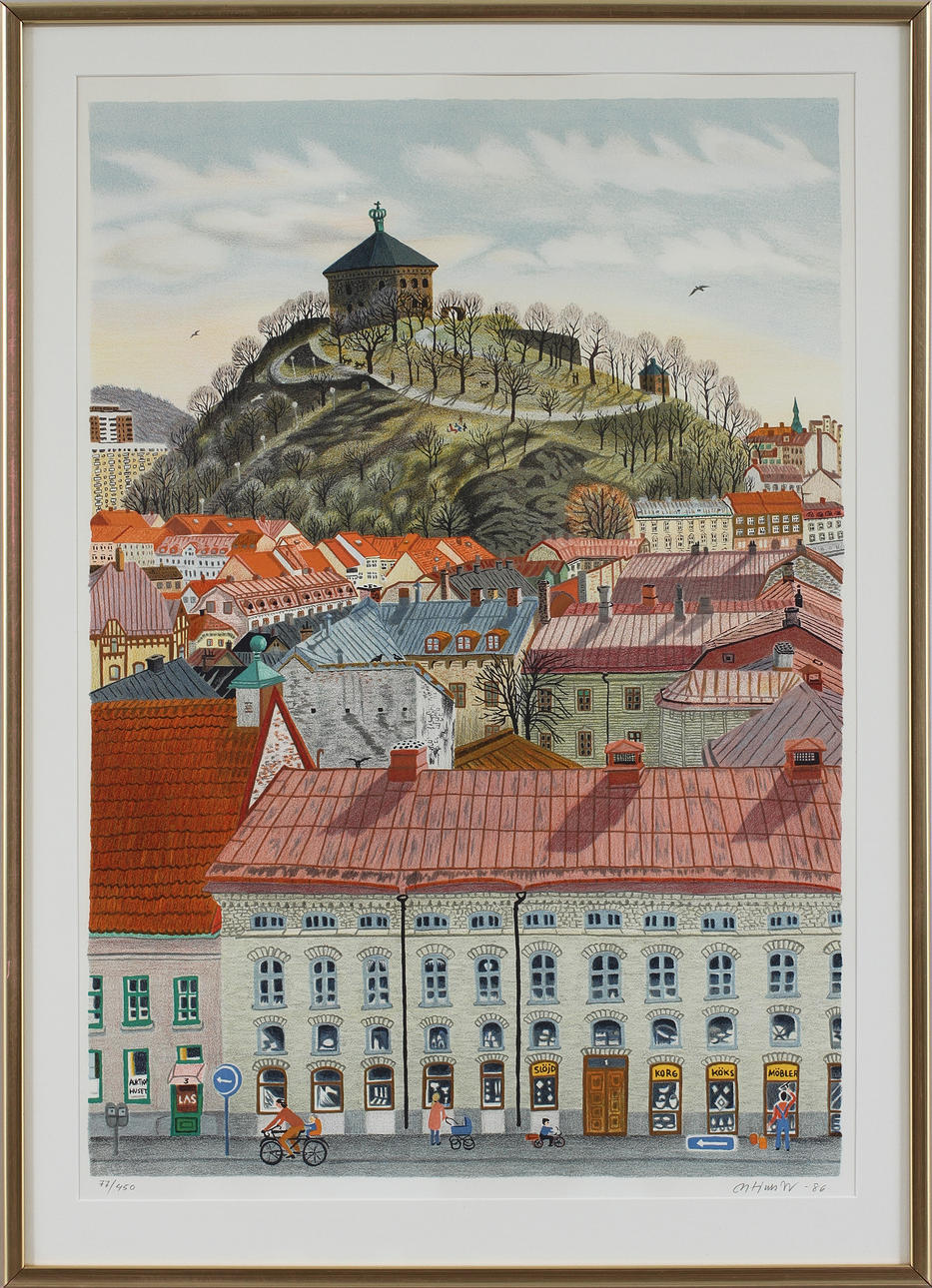 MONA HUSS WALLIN, färglitografi, sign o numr 77/450.