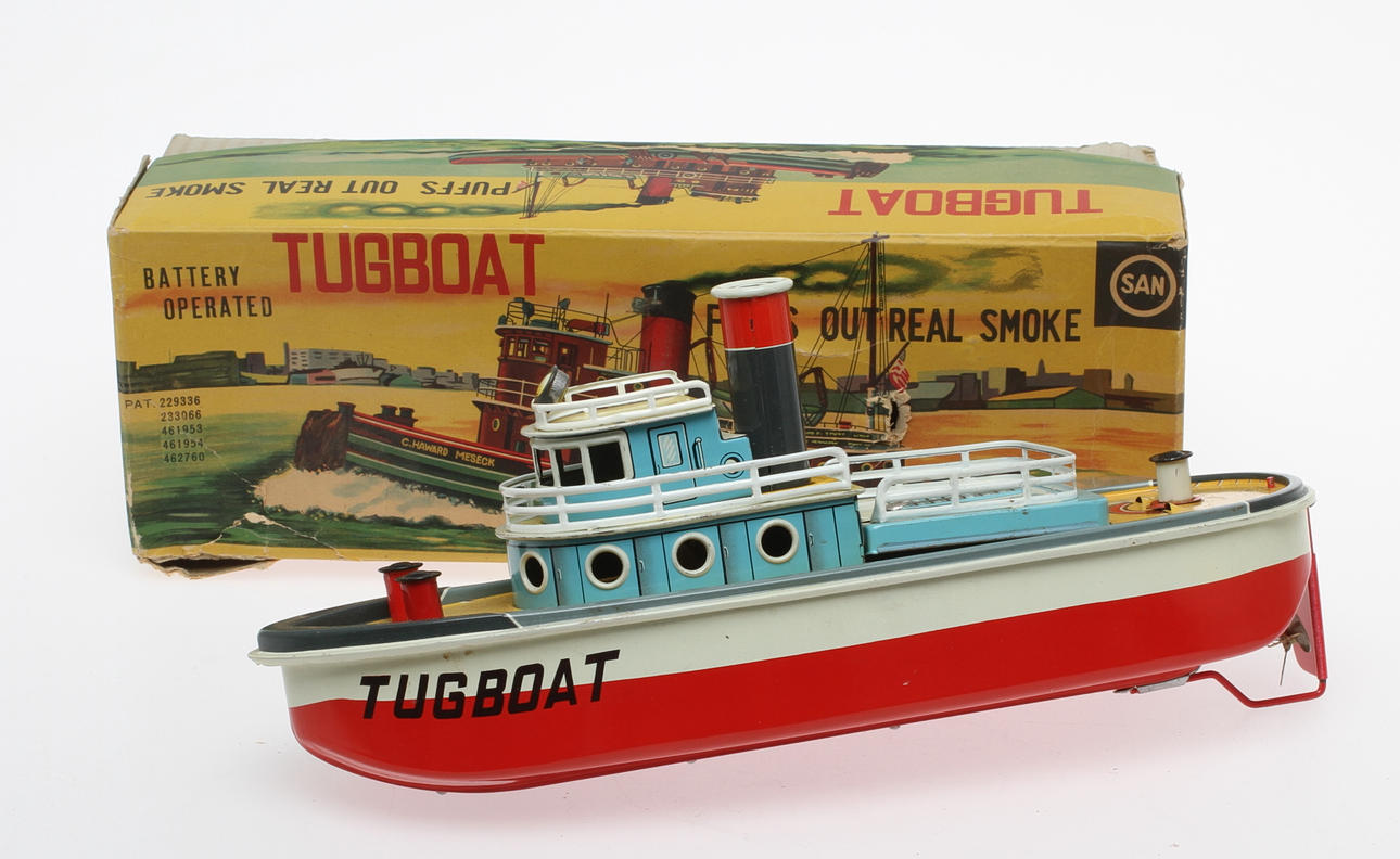 MODELLBÅT TUGBOAT 3644, Marusan, Japan, 1900-talets andra hälft. Originalkartong.