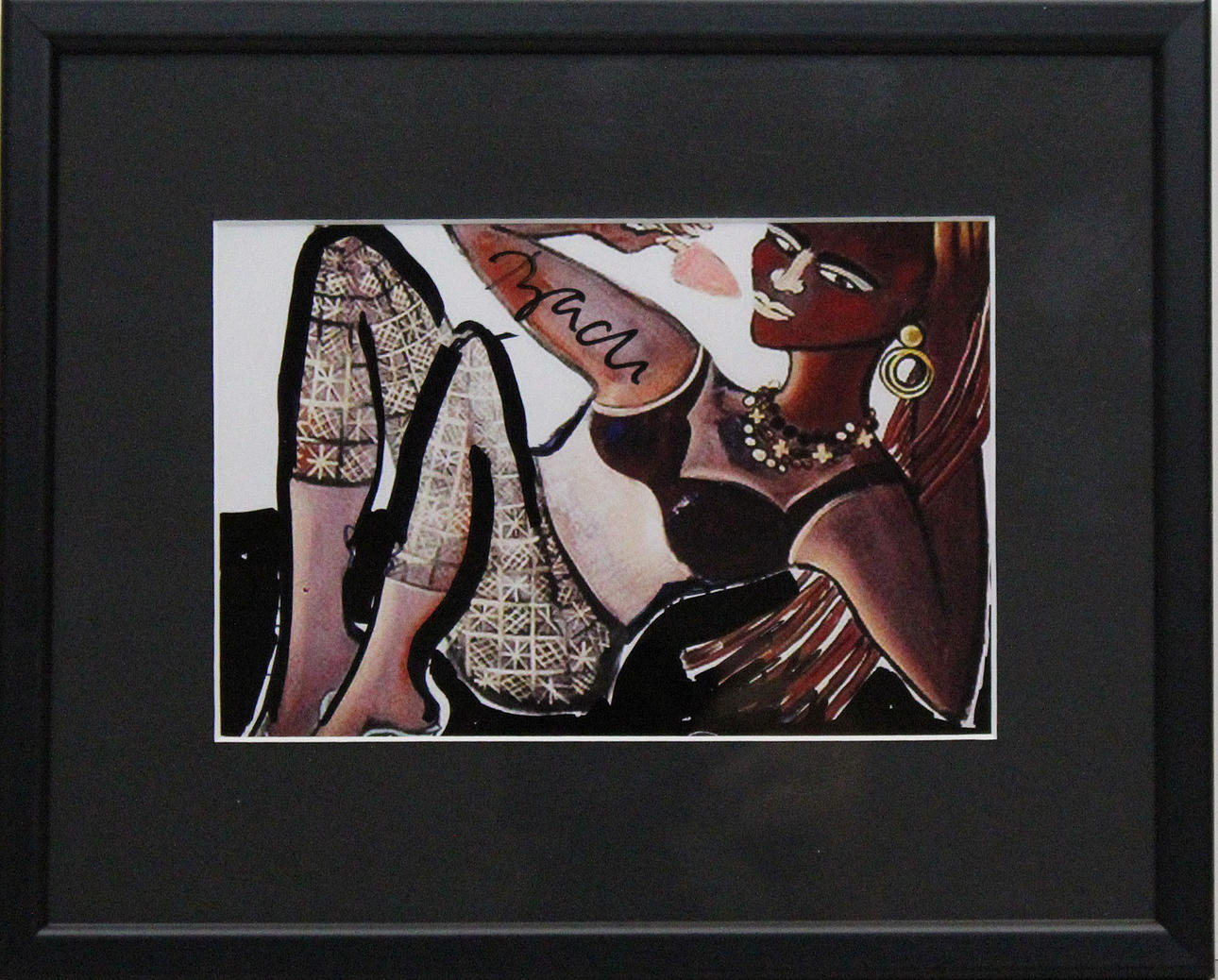 ELVIRA BACH. Modell. Mix media. Signerad Bach.