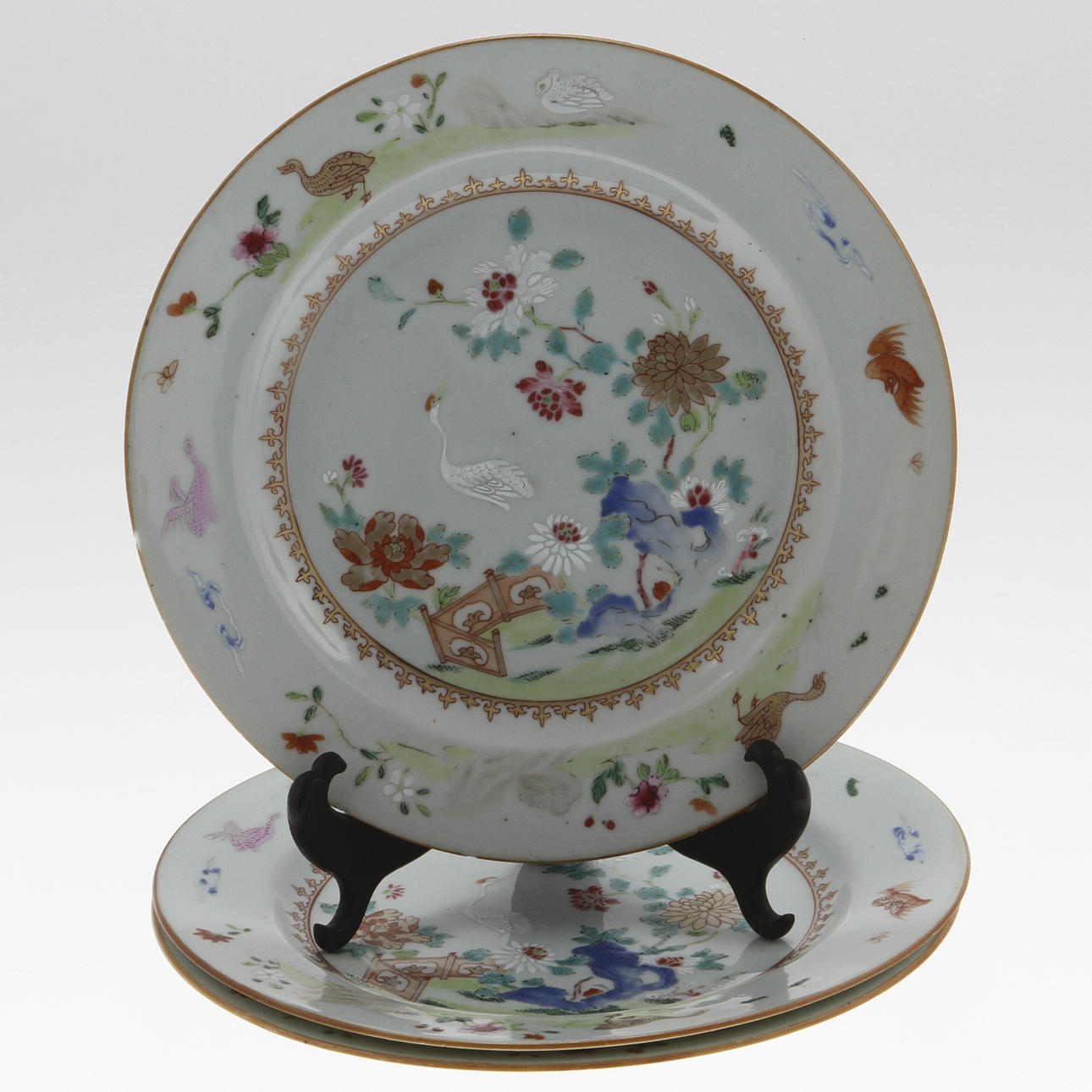 TALLRIKAR, 3 st, porslin, Kina, 1700-tal.