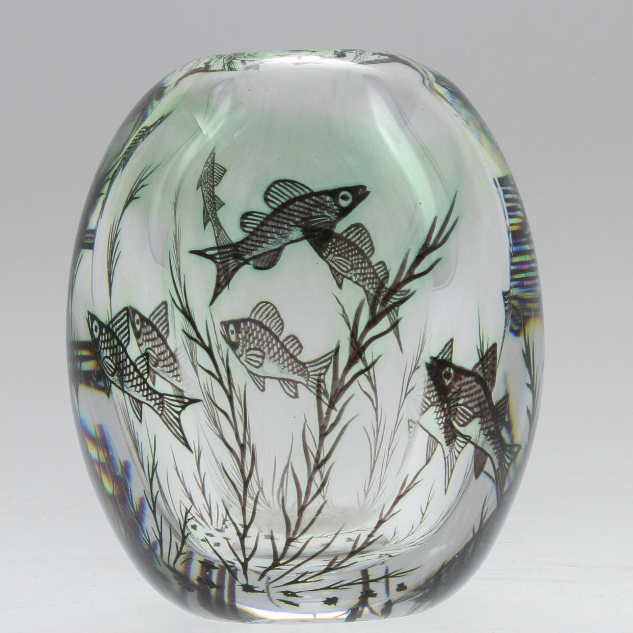 FISKGRAAL, glas, Edward Hald, Orrefors.