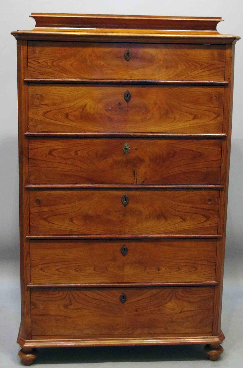 BYRÅ, 6-lådig med skrivskiva, ek.