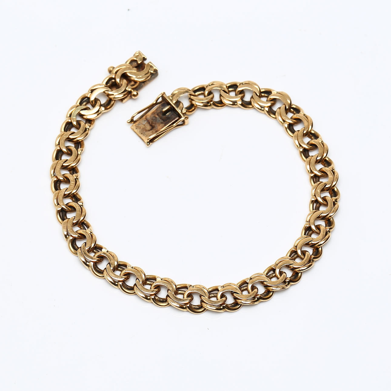 ARMBÅND, 14 karat guld, bismark led.