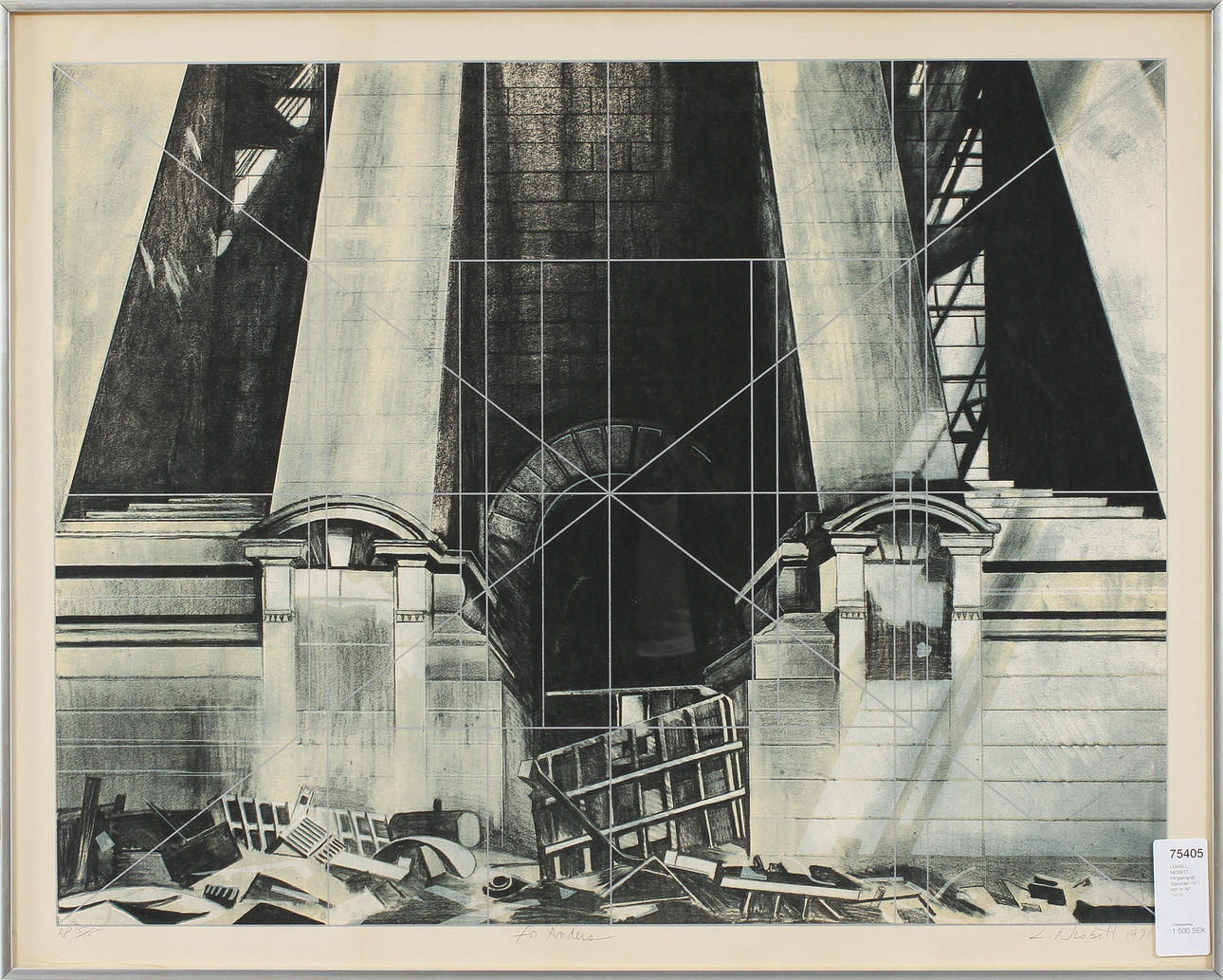 LOWELL NESBITT. Färgserigrafi. Signerad 1971 och nr AP 15/15.